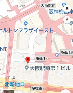 大阪駅より徒歩5分、大阪市営四つ橋線西梅田駅より徒歩3分 北新地駅から55m